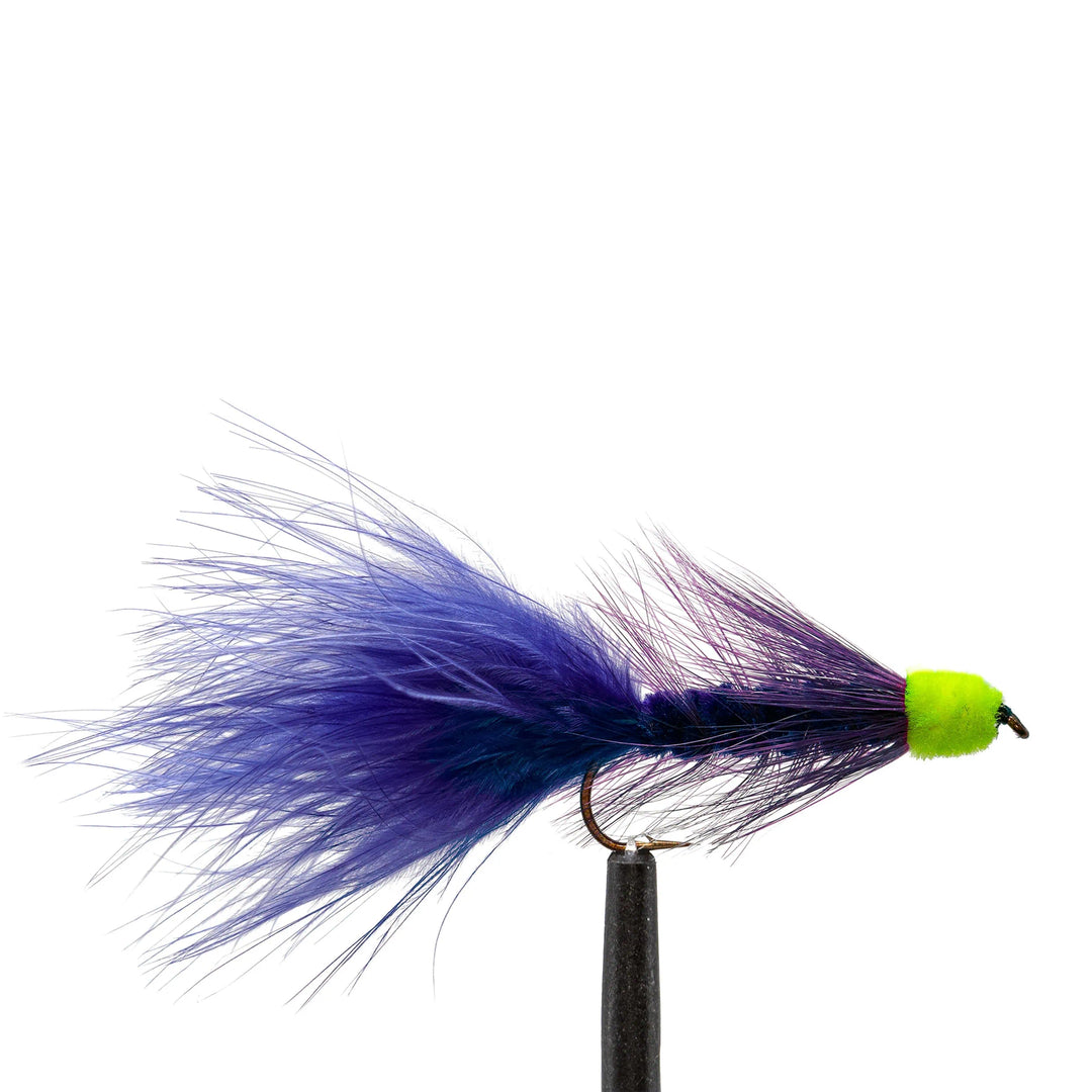 Purple Egg Sucking Leech Chartreuse Head - Flies, Leeches, Streamers | Jackson Hole Fly Company