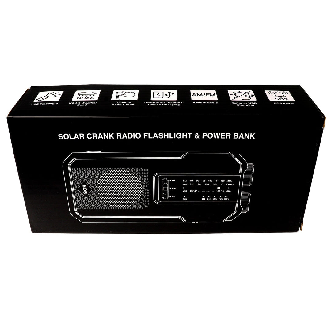 4-in-1 NOAA Weather Band Radio &amp; Flashlight with Solar, Dynamo and USB Charging