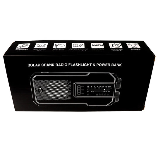 4-in-1 NOAA Weather Band Radio &amp; Flashlight with Solar, Dynamo and USB Charging