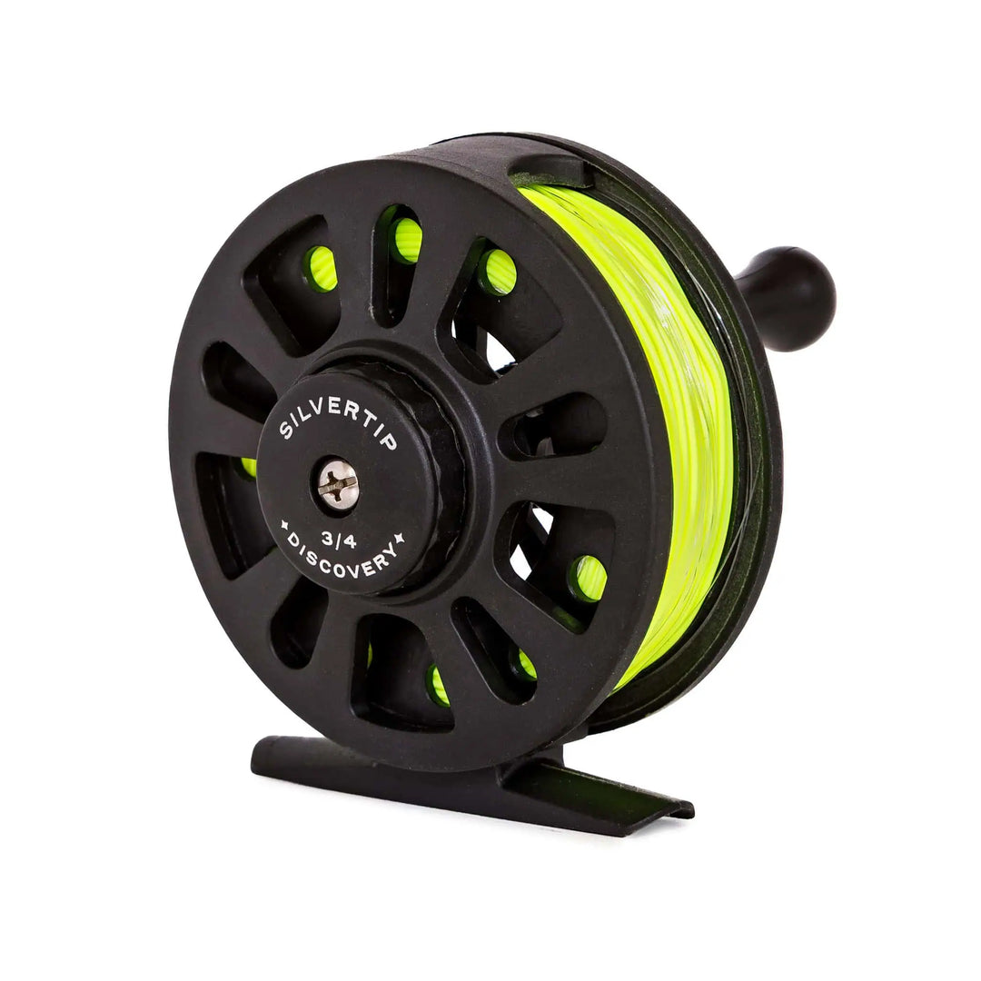 Silvertip Discovery 3/4 Fly Fishing Reel Spooled With 4WT Fly Line - Beginner, child, Children, graphite, kid, kids, kids combo, Novice, reels | Jackson Hole Fly Company