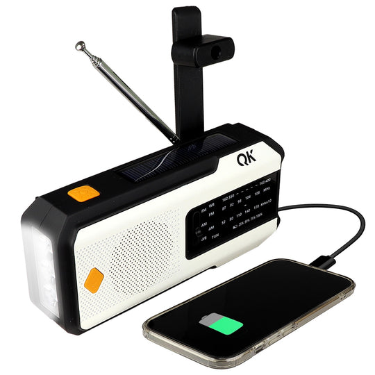 4-in-1 NOAA Weather Band Radio &amp; Flashlight with Solar, Dynamo and USB Charging