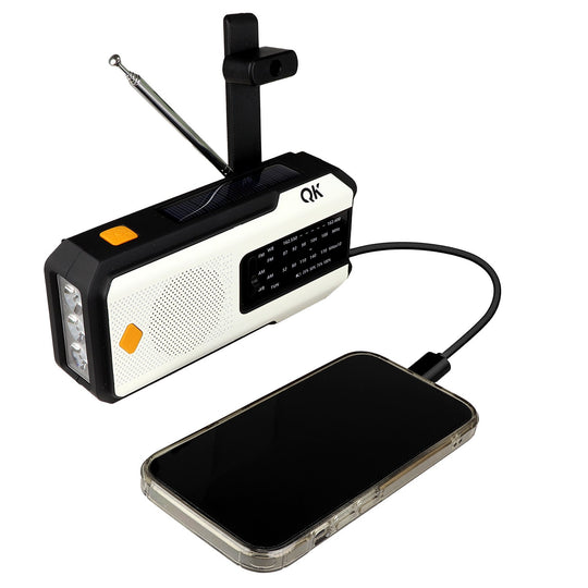 4-in-1 NOAA Weather Band Radio &amp; Flashlight with Solar, Dynamo and USB Charging