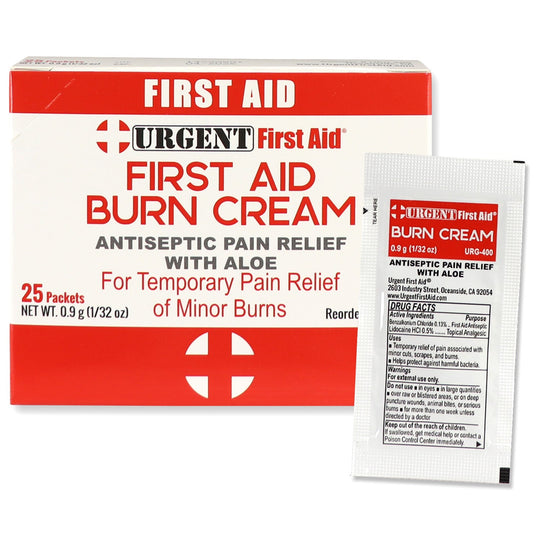 First Aid &amp; Burn Cream .9gram, 25 Packets Per Box