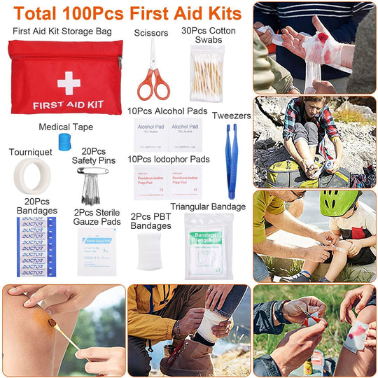 125Pcs Survival Kit for Outdoor Adventures - Professional Emergency Gear &amp; Tactical First Aid Supplies for Camping, Hiking, and Hunting