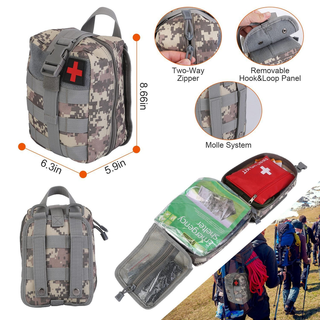 125Pcs Survival Kit for Outdoor Adventures - Professional Emergency Gear &amp; Tactical First Aid Supplies for Camping, Hiking, and Hunting