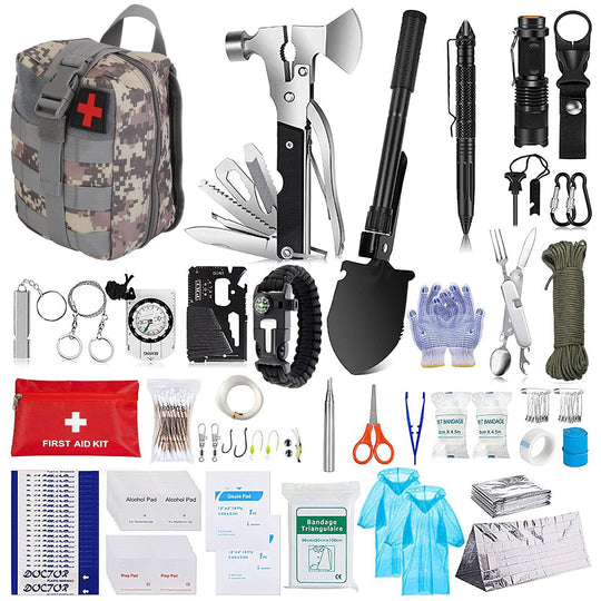 125Pcs Survival Kit for Outdoor Adventures - Professional Emergency Gear &amp; Tactical First Aid Supplies for Camping, Hiking, and Hunting