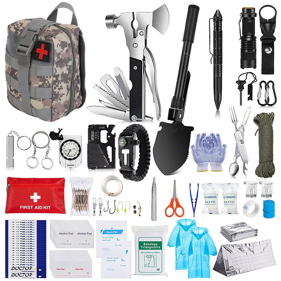 125Pcs Survival Kit for Outdoor Adventures - Professional Emergency Gear &amp; Tactical First Aid Supplies for Camping, Hiking, and Hunting