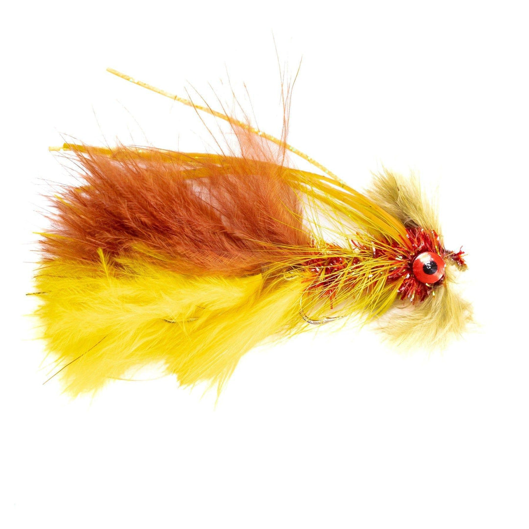 Brown/ Yellow Circus Peanut - articulated, flies, Streamers, trout streamers | Jackson Hole Fly Company