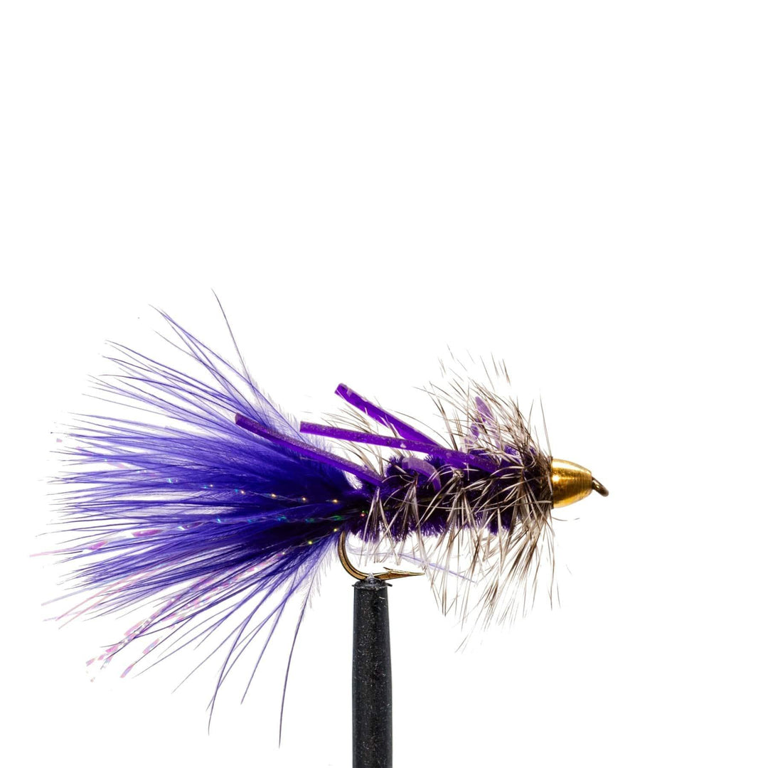 Jackson Cardinal Flies JJ Special Purple Grizzly Conehead Streamers
