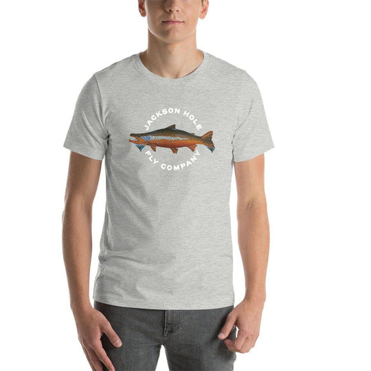 Jackson Hole Fly Company JHFLYCO Piper Nunn Artist Collab Brown Trout Short Sleeve T-shirt Heather Gray / XS Apparel