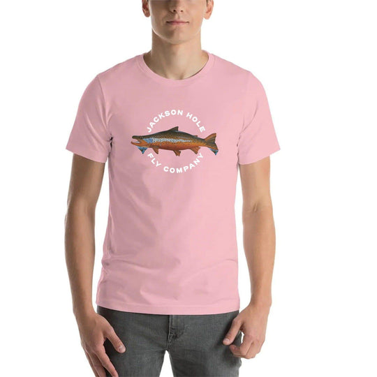 Jackson Hole Fly Company JHFLYCO Piper Nunn Artist Collab Brown Trout Short Sleeve T-shirt Pink / XS Apparel