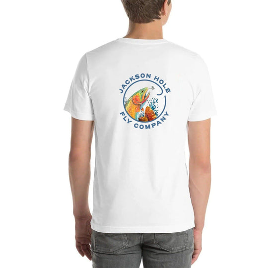 Will Munford & JHFLYCO Cutthroat Trout Badge T-shirt - apparel, cotton short sleeve t, logo wear, logowear, merchandise, POD, shirts, WillMunford | Jackson Hole Fly Company