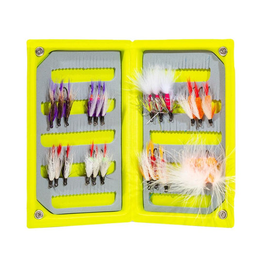 JHFLYCO Salmon Fly Box - accessories, assorted fly box, fly boxes, loaded fly box, Loaded Foam Fly Box, salmon flies, spey | Jackson Hole Fly Company