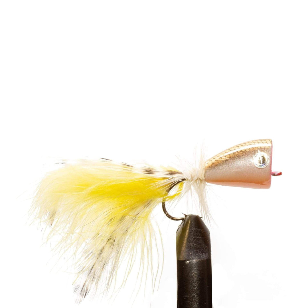 Gold/ White Popper - Flies, Poppers | Jackson Hole Fly Company