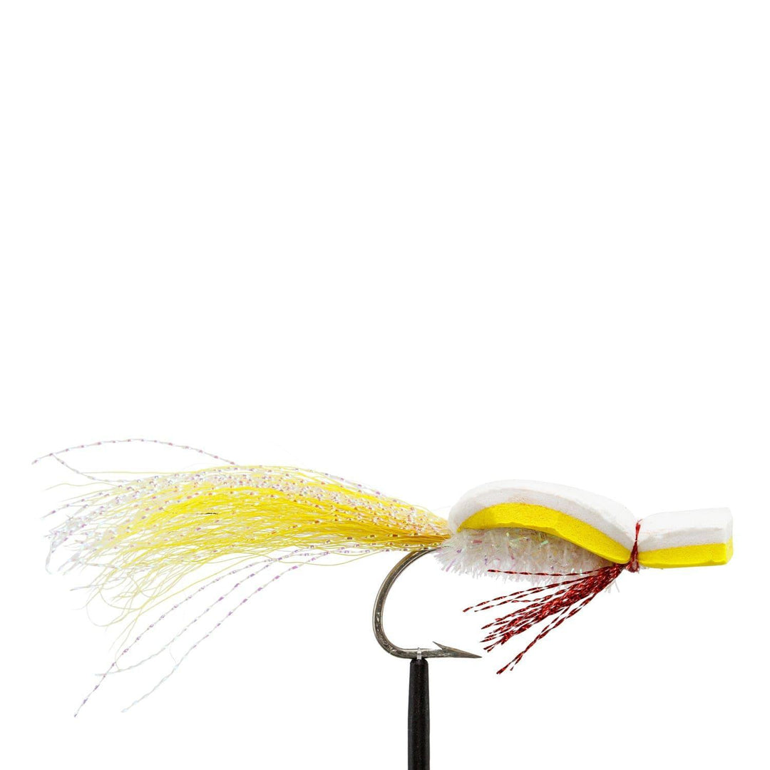 Gurgler - White/Yellow - Bass, Flies, Saltwater, Streamers | Jackson Hole Fly Company