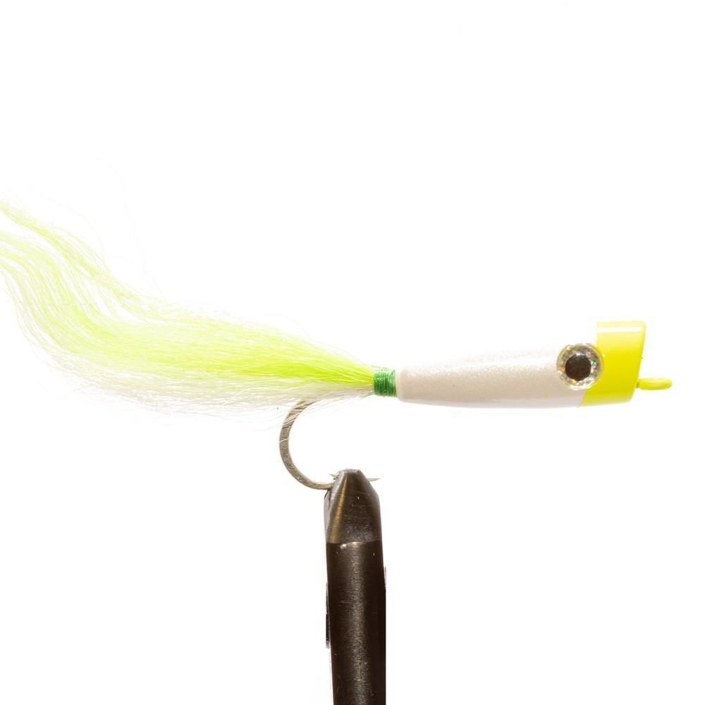 Chartreuse/ White Saltwater Popper - Flies, Poppers | Jackson Hole Fly Company