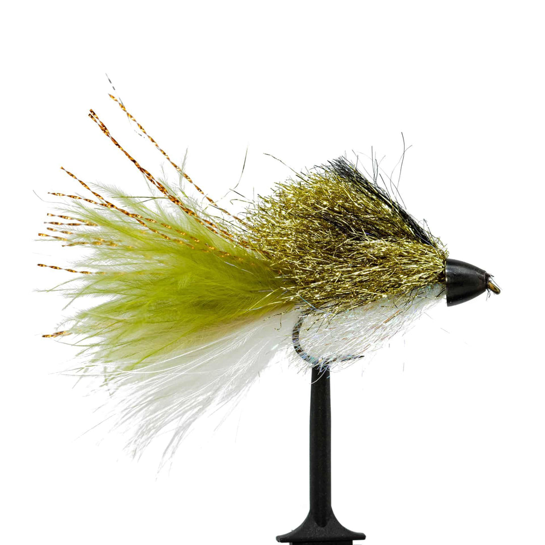 Olive/ White Sparkle Minnow - flies, Streamers, trout streamers | Jackson Hole Fly Company