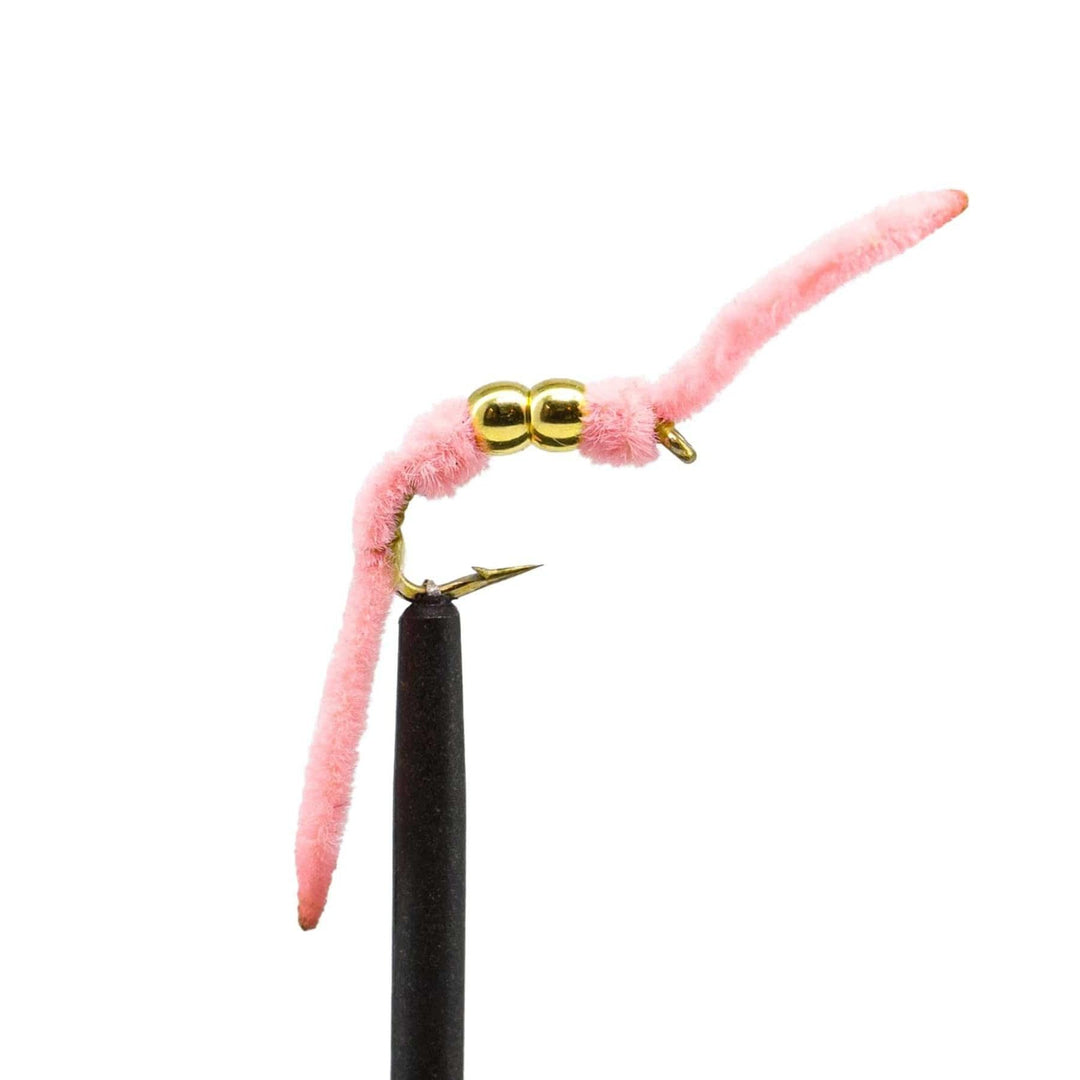 Double Bead Ultra Worm Pink - flies, pink, worms | Jackson Hole Fly Company