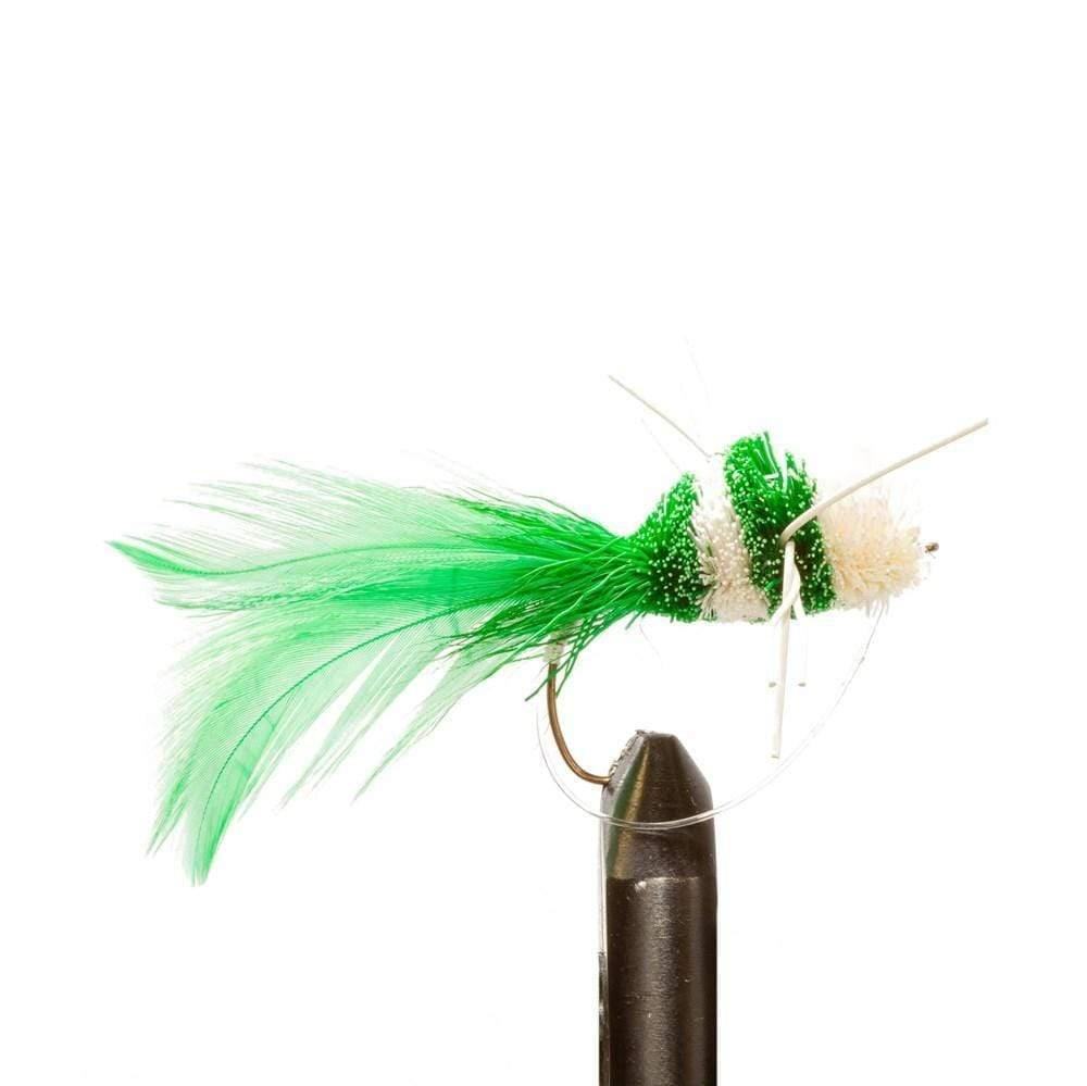 Green/ White Bass Bug - Flies, Streamers | Jackson Hole Fly Company