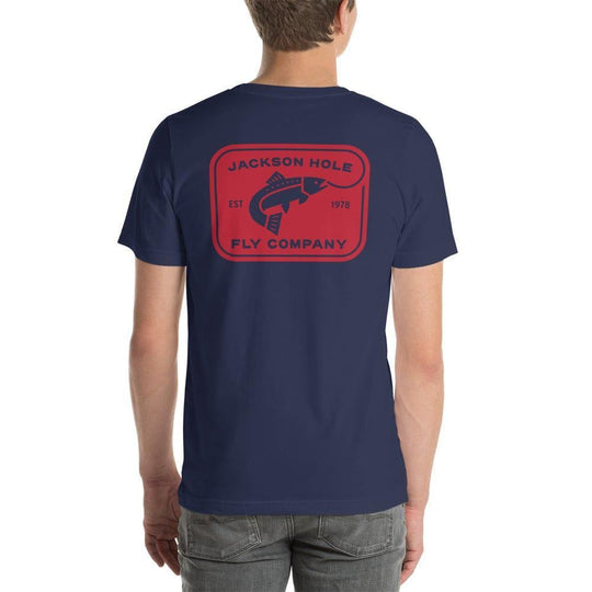 JHFLYCO Badge T-shirt - apparel, cotton short sleeve t, logo wear, logowear, merchandise, POD, shirts, t-shirt | Jackson Hole Fly Company