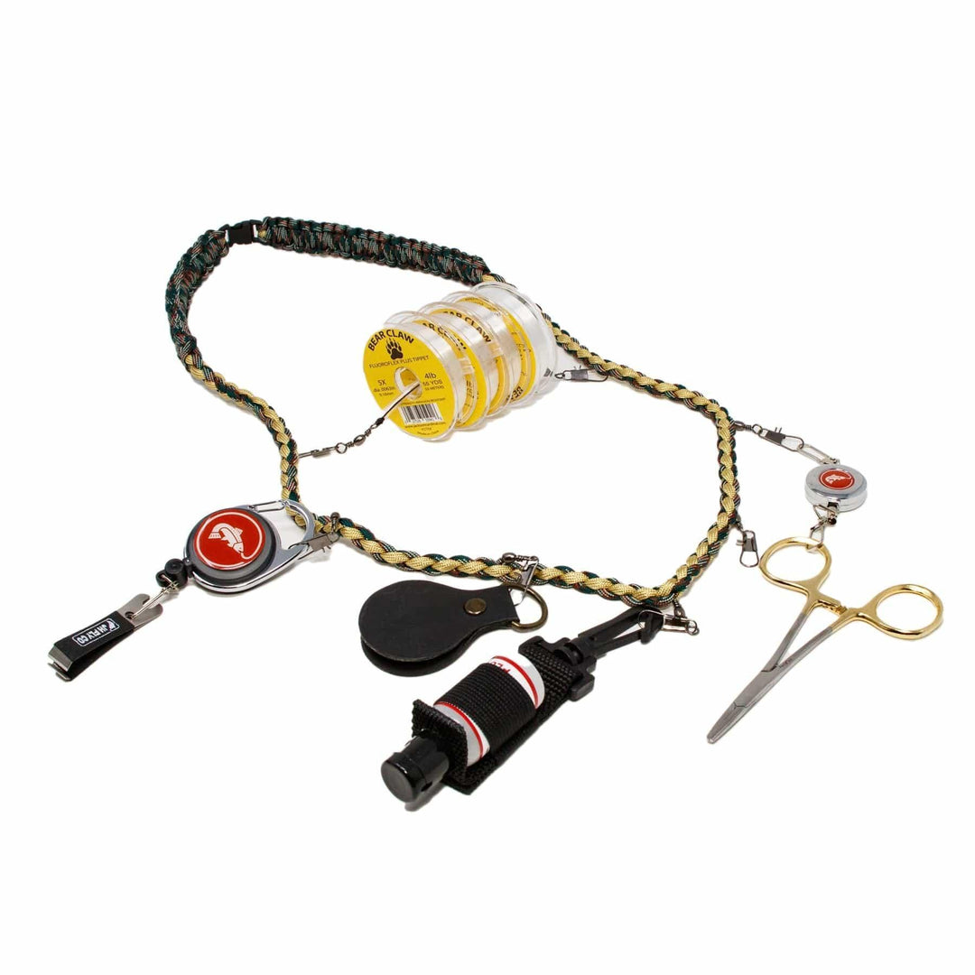 Maximumcatch Fly Fishing Lanyard with Zinger Tippet Holder Line Nipper  Forceps Bottle Holder Fly Fishing Accessory