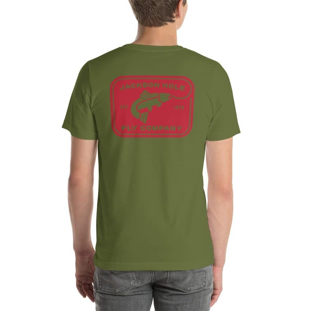 JHFLYCO Badge T-shirt - apparel, cotton short sleeve t, logo wear, logowear, merchandise, POD, shirts, t-shirt | Jackson Hole Fly Company