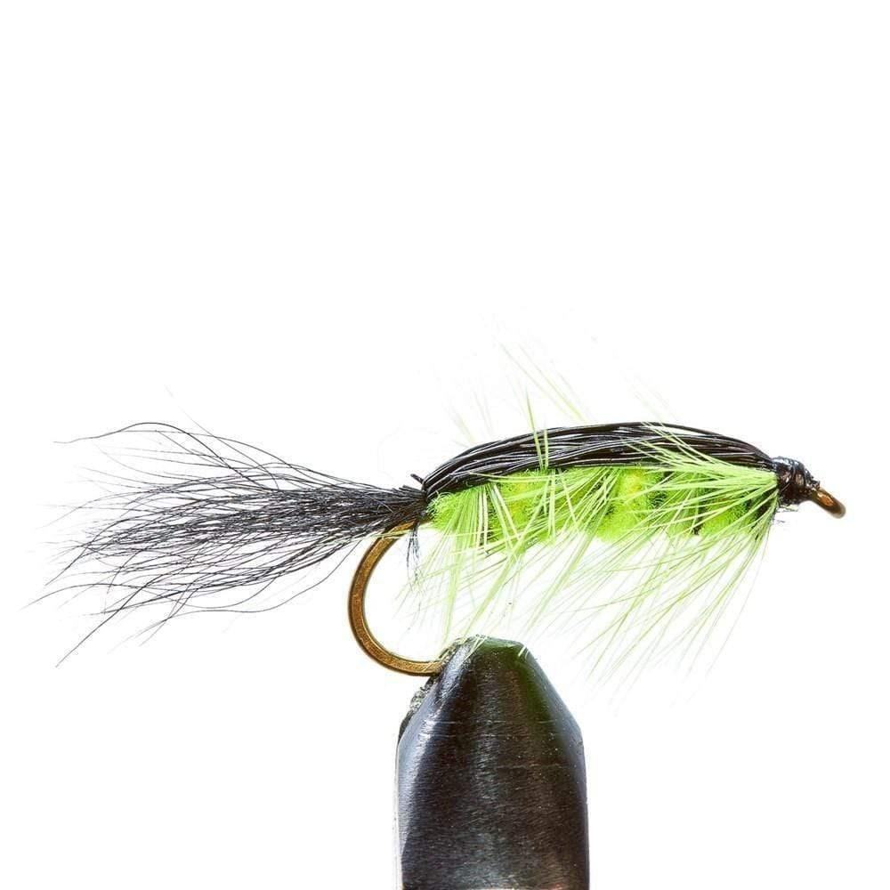 Spring Wiggler Chartreuse/ Black Varigated - Flies, Nymphs | Jackson Hole Fly Company