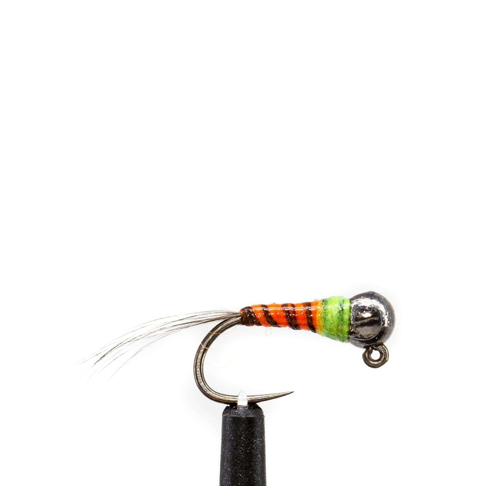 Tungsten Bead Orange Perdigon Jig - Barbless, Chech, Chironomid, Euro, Flies, Jig, Nymphs, Tungsten | Jackson Hole Fly Company